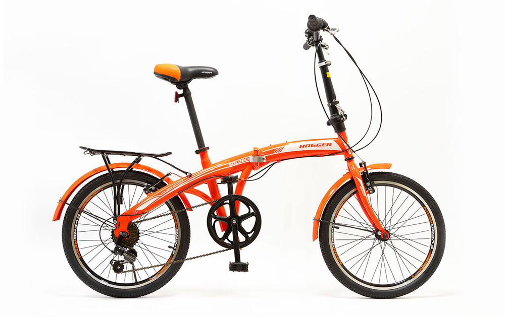 Велосипед 20 HOGGER FLEX V, сталь, складной, 7-скор., оранжевый/красный