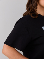 Пижама с брюками КБк-193П/черный-ромашки