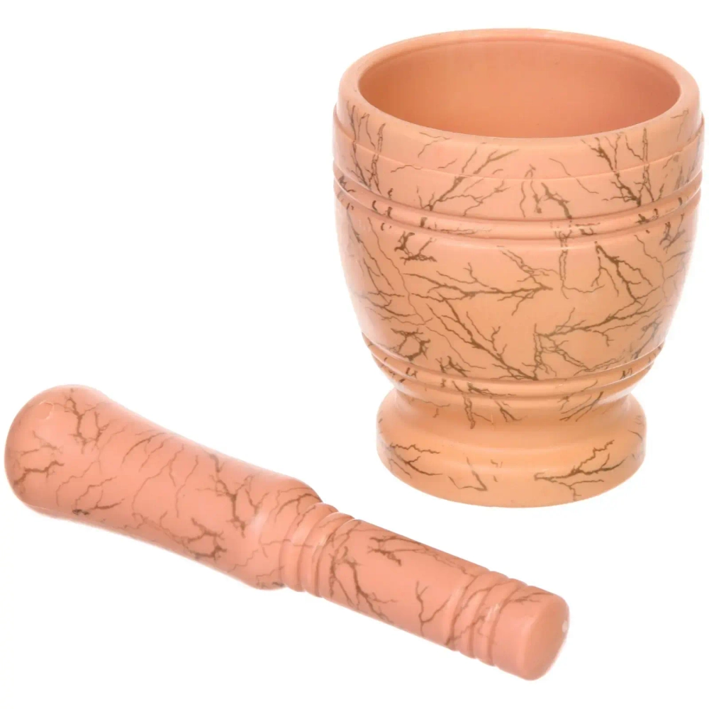 Ступка пластиковая с пестиком 10,2*11,2см мрамор