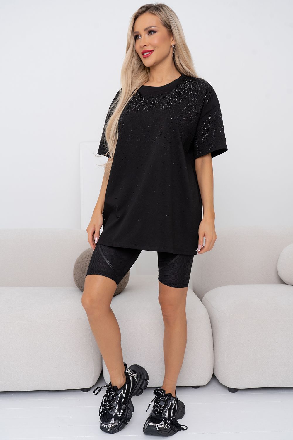 Футболка (черный/стразы) Фб11-125/4 Nikol