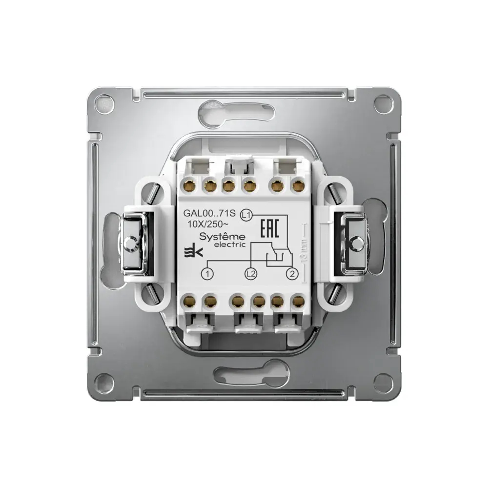 ARTGALLERY Перекрестный ПЕРЕКЛЮЧАТЕЛЬ, 10АХ, механизм, быстрозажим. клем., АЛЮМИНИЙ