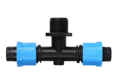 Соединитель Т-образный для капельной ленты, 1/2" (12 мм) — 16 мм — 16 мм, пластик, Greengo