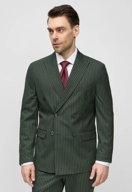 Мужской костюм двубортный (зеленый) В69