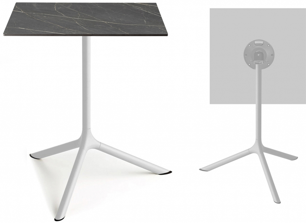 Стол ламинированный обеденный складной Scab Design Tripe Maxi Folding, белый, черный мрамор Сахара