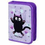 Пенал 1 отделение 210*140 Пифагор Falling cat, 2 откидные планки, ткань