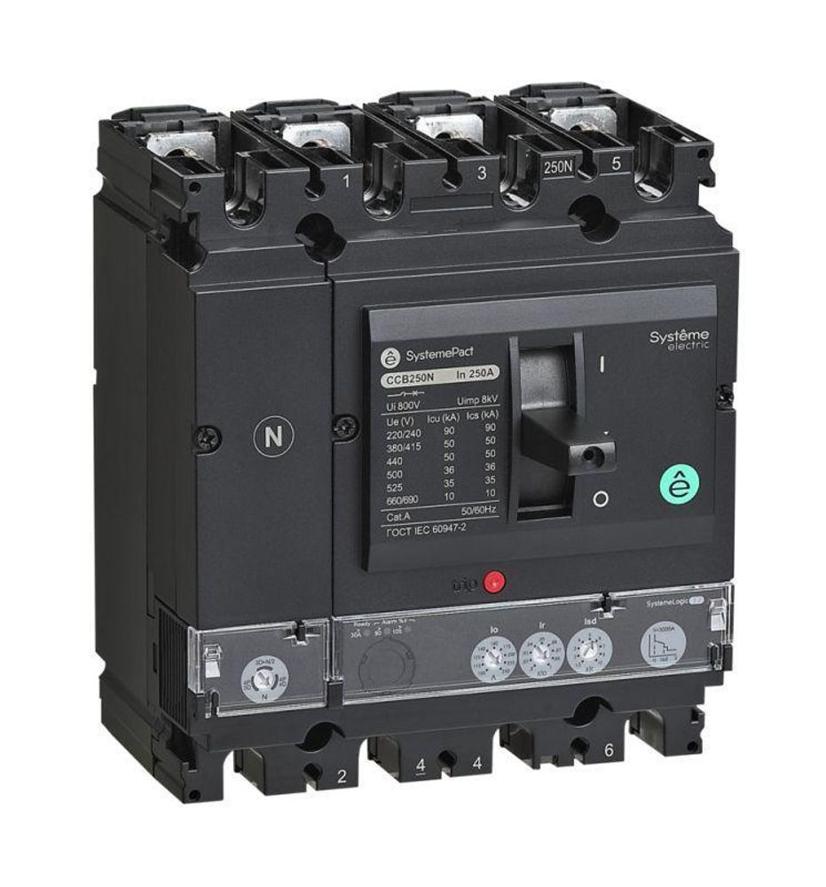 Выключатель автоматический SYSTEMEPACT CCB160 36кА 4P4D S2.2 160А рычаг SE SPC160F16022L4DF