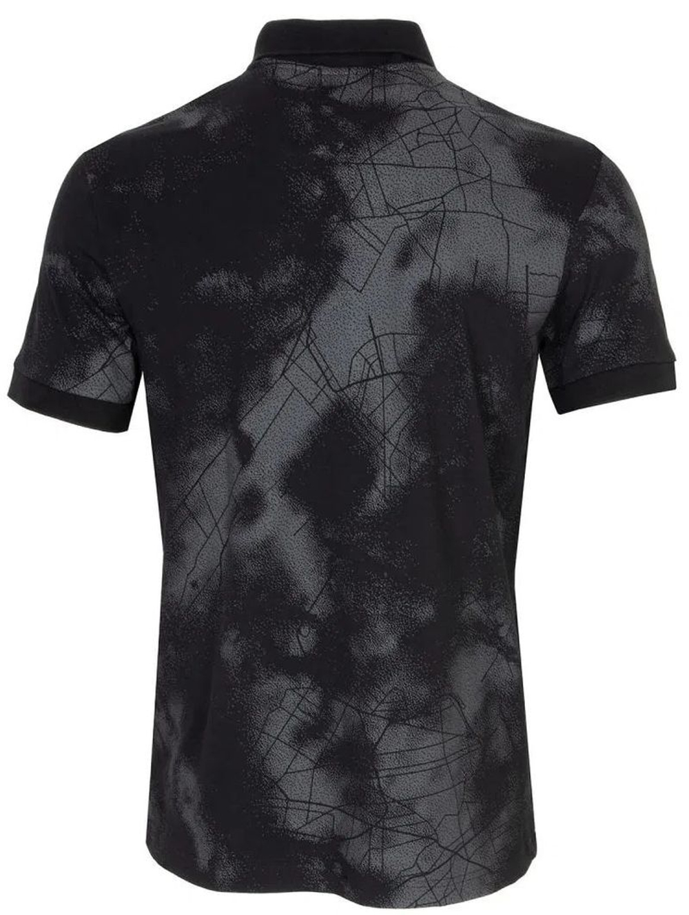 Мужское теннисное поло BOSS Cotton-Blend with Decorative Reflective Print - черный