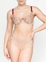 Трусы Zebra бразилиана с высокой линией талии (скин/бургундия)