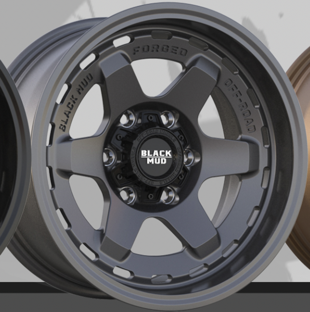 Диск колесный, кованый rt602 R17 8,0 ЕТ0 Black Mud Wheels Matte Gunmetal