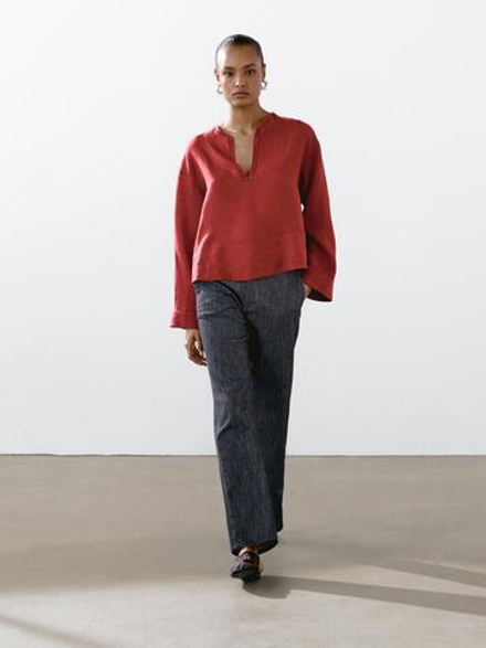 Massimo Dutti Джинсы прямого кроя со средней посадкой, темно-серый