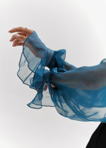 Блуза из итальянского шелка морская волна