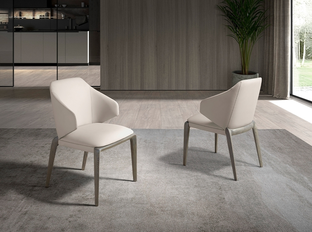 Стул 5123/ACH23016 из экокожи кремового цвета