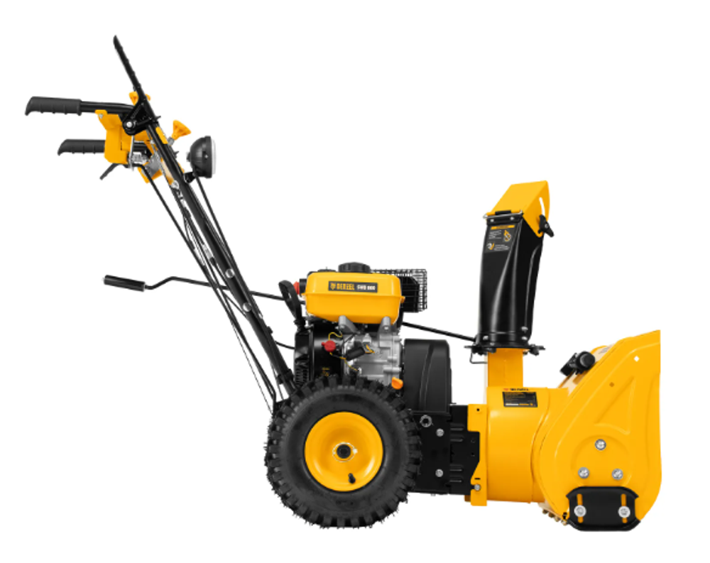 Гибридная снегоуборочная машина с функц. подметания SWB-800, 212 сс, руч. старт, 2 насадки// Denzel