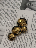 Пуговицы Скиап. лобстер матовое золото с черной эмалью