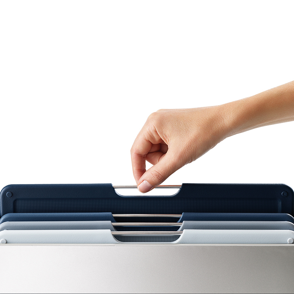 Набор разделочных досок в подставке folio large, синий, 4 шт.