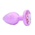 Розовая алюминиевая текстурная анальная пробка - 6 см. (Цвет: розовый)