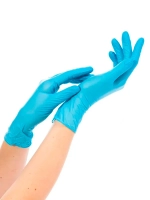 Перчатки Смотровые Нитрил нестер. NitriMAX неопудр. текстур. Голубые эластичные р.L (50пар/уп)