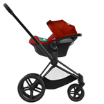 Коляска 3 в 1 Cybex Priam IV Matt Black complete и автокресло Aton S2 i-Size Hibiscus Red Sepia Black