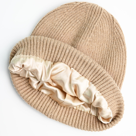 Шапка VAKSILK из натуральной шерсти и шёлка БЕЖЕВЫЙ