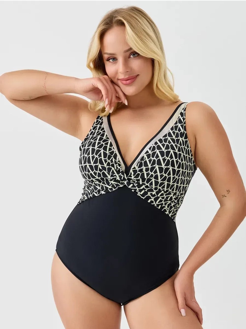 Купальник слитный зебра