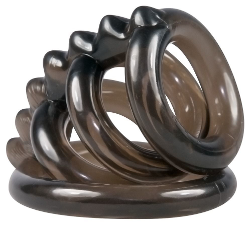 Насадка на пенис Orion Bad Kitty – 4 кольца, 6,5 см, дымчатая