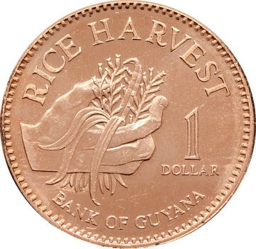 1 доллар 2012 Гайана. Урожай риса