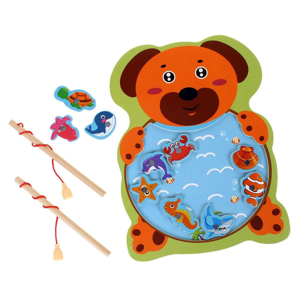 Развивающая игрушка деревянная Рыбалка простая ., C-41896