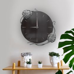 Часы настенные Monstera Deliciosa (Монстера) Колор Терпкий коричневый Сильвер