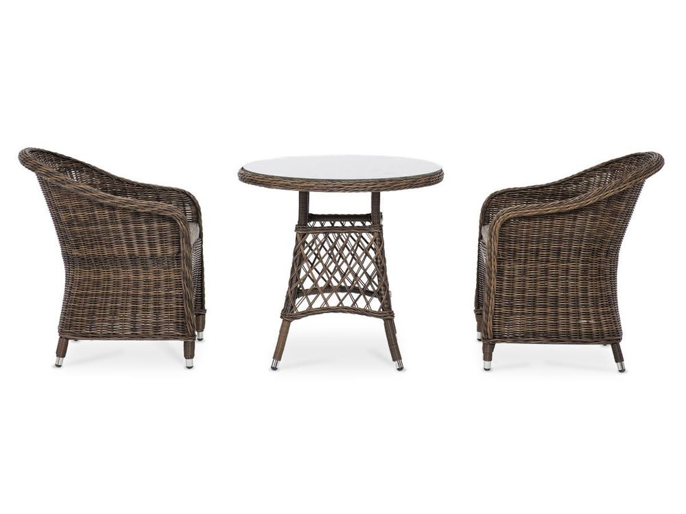 "Эспрессо-80 R" обеденная группа плетеная, цвет коричневый