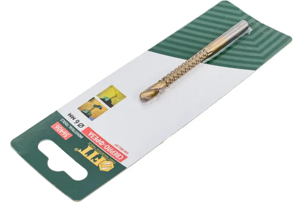 Сверло-фреза универсальное титановое покрытие 6 мм, 36406