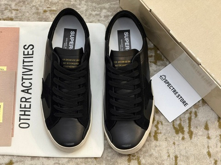 Super Star Black Nappa With Black Suede Star