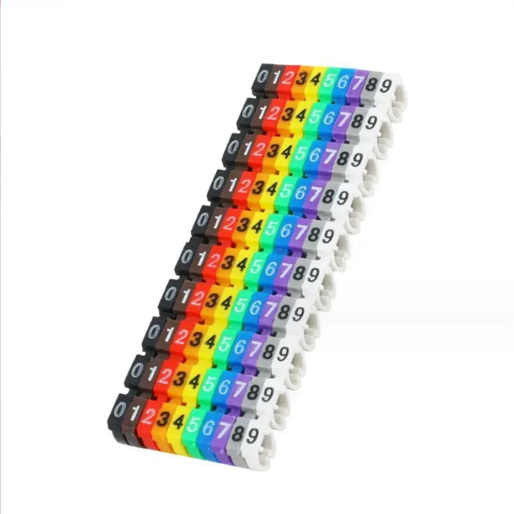 Маркеры кабельные, клипса с маркировкой от 0 до 9, для кабеля 3-3,7 мм, набор 150шт.
