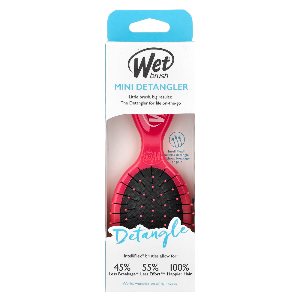 Wet Brush, мини-расческа для облегчения расчесывания, розовая, 1 шт.