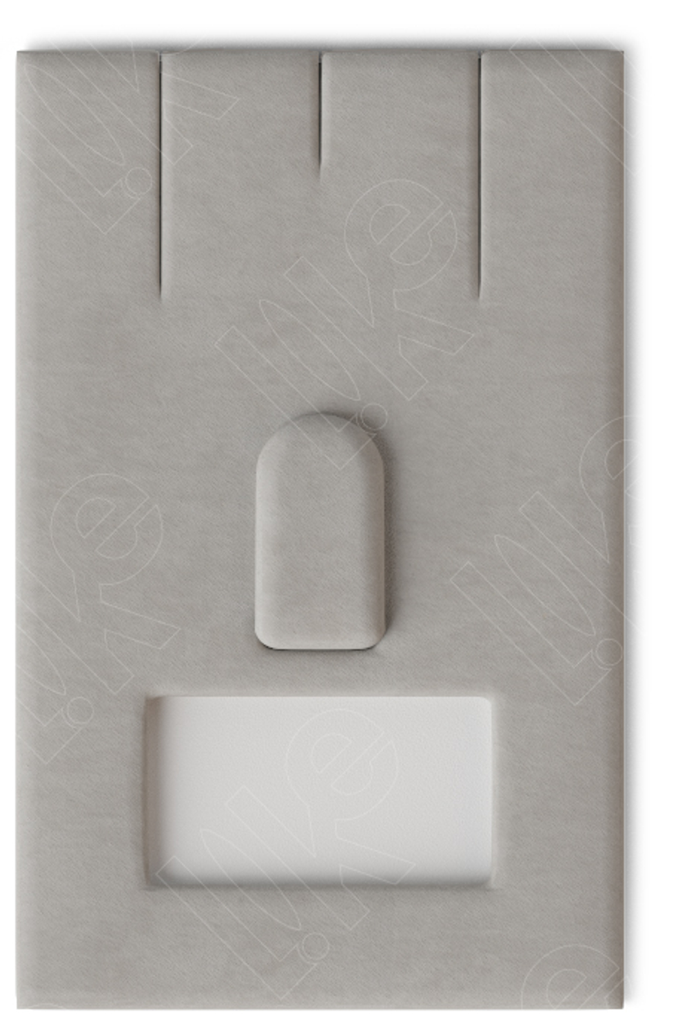 Вкладыш 13/наклонный/для гарнитура/2 прорези сверху/язычок/окошко для бирки/прорезь для нитки