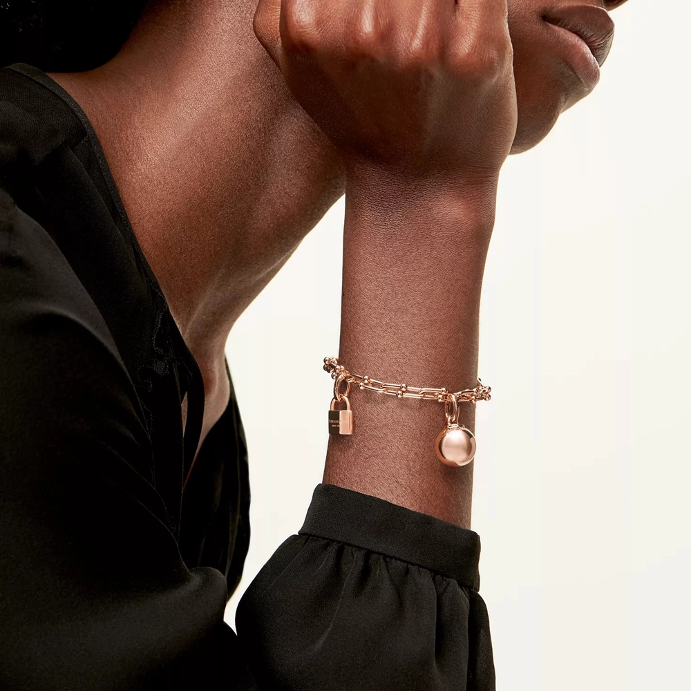 Браслет из розового золота 18k,Tiffany 💠Hard Wear Small link