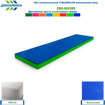 Мат гимнастический 1700х600х100 винилискожа (ппу)