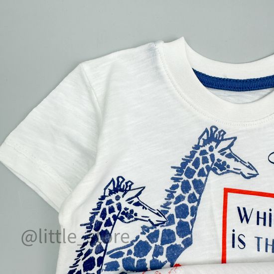 Комплект хлопковый "Жирафы" белый/синий
