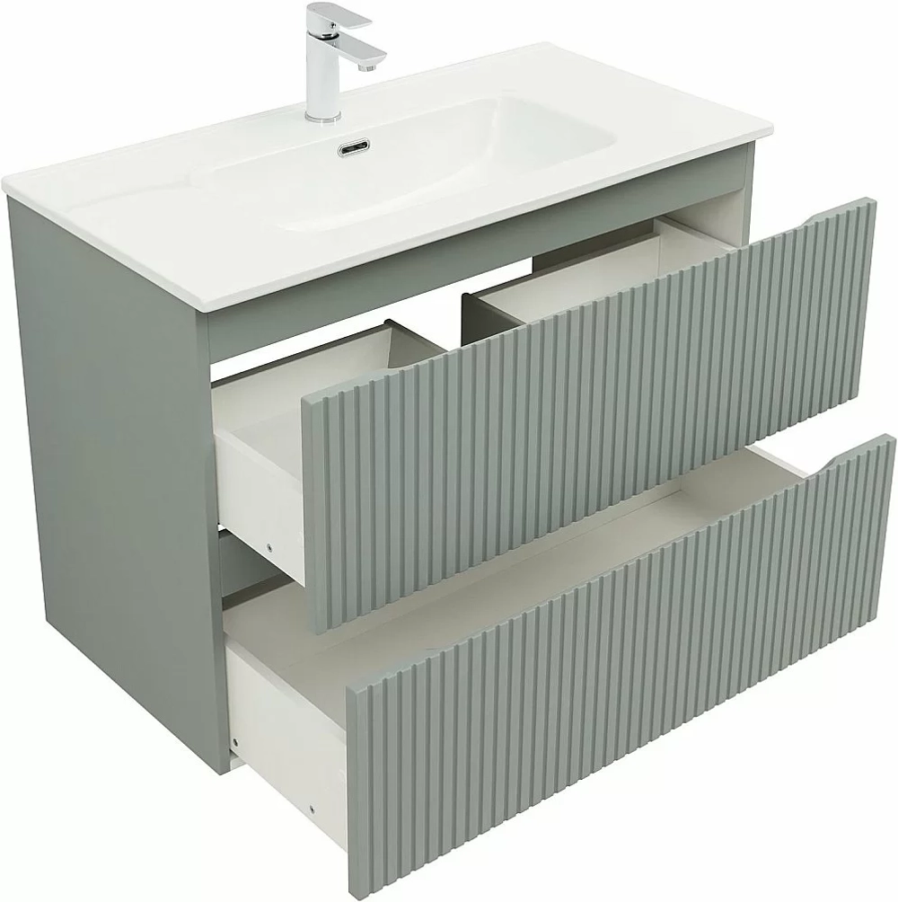Тумба с раковиной Aquanet Джейн (Flat) 335435/284029 90 мисти грин