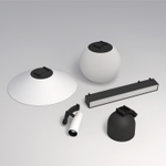 DK5546-BW+BK Поворотный светильник для трека-ремня Belty, серия Spot, со светодиодом, D35*L126.5мм, 48V DC, 7W, RA90, 30°, 4000K, IP20, белый с черным, алюминий