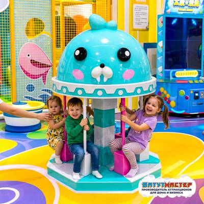 Детский аттракцион 4kids Карусель «Моржонок» c электроприводом