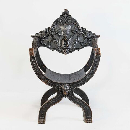 Винтаж: Старинное курульное кресло