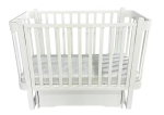 Детская кроватка Solnyshko с ящиком (поперечный маятник, съемная стенка, колеса)