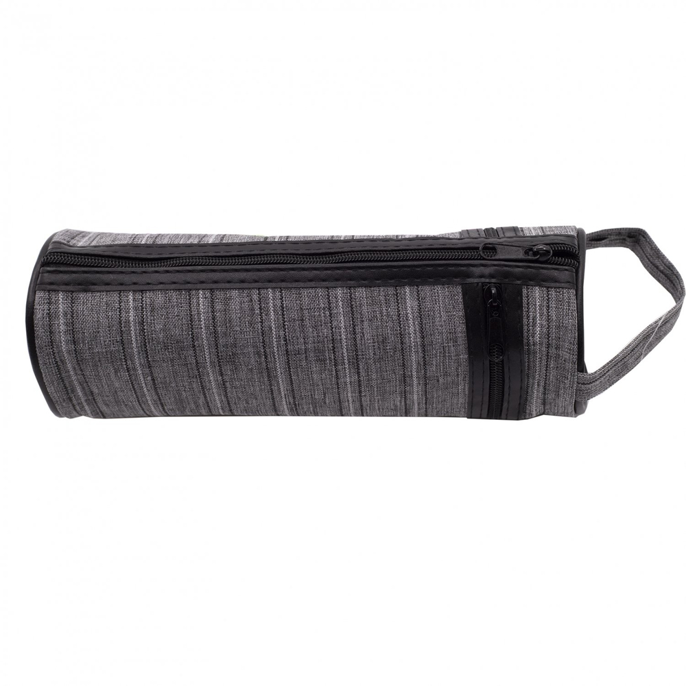 Пенал - тубус Alingar, ткань, 2 молнии, петля, 70 х 200 мм, "Джинс", ассорти (темно-серая джинсовая ткань)