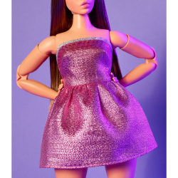 Barbie Signature Looks - Кукла брюнетка в сверкающем розовом платье HRM16 / артикул   GXB28 HRM16  / GTIN 194735180783