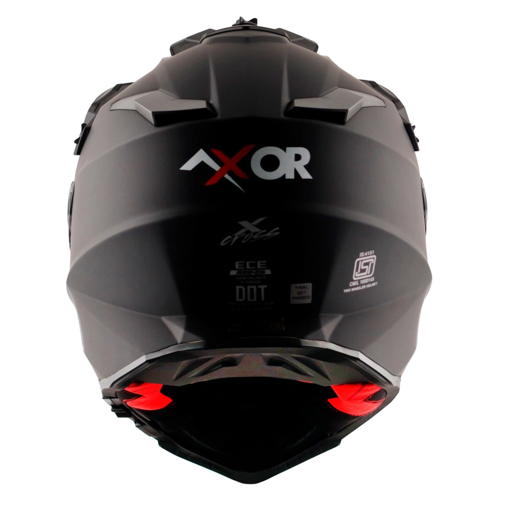 Шлем AXOR X-CROSS DUAL VISOR-E SC, с визором, цвет матовый черный (XL)