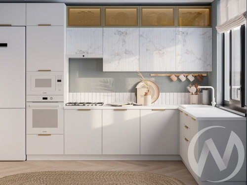 Кухня комплектация №1 (белый/мыло MF16; рейка MF15)