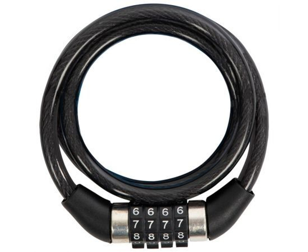 Замок велосипедный кодовый Park 120см, 8мм, перекодируемый (288160)
