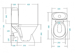 Унитаз-компакт "Римини" (эконом: 1-реж полипроп)