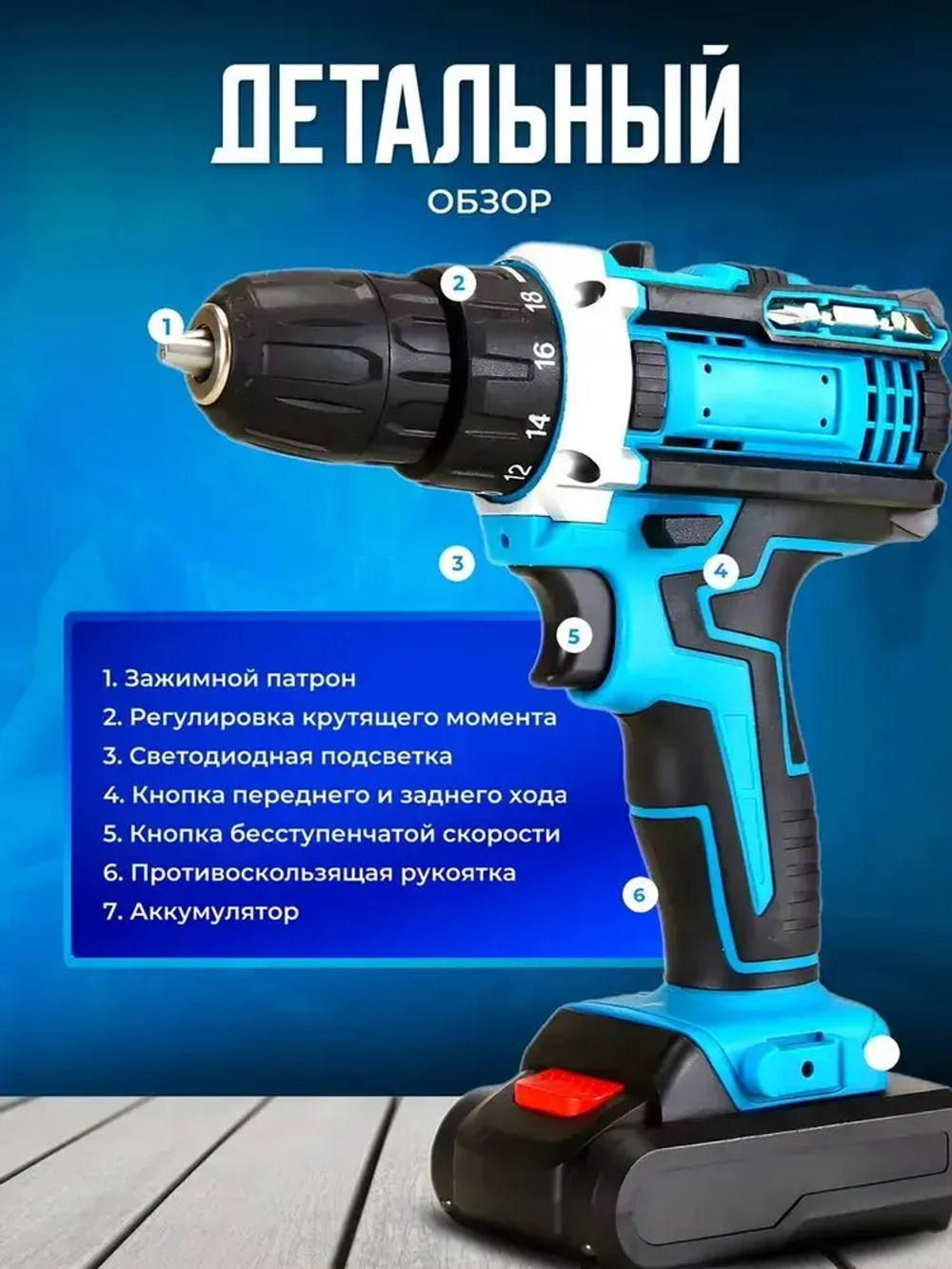Шуруповерт аккумуляторный / шуруповерт аккумуляторный бесщеточный 2 АКБ