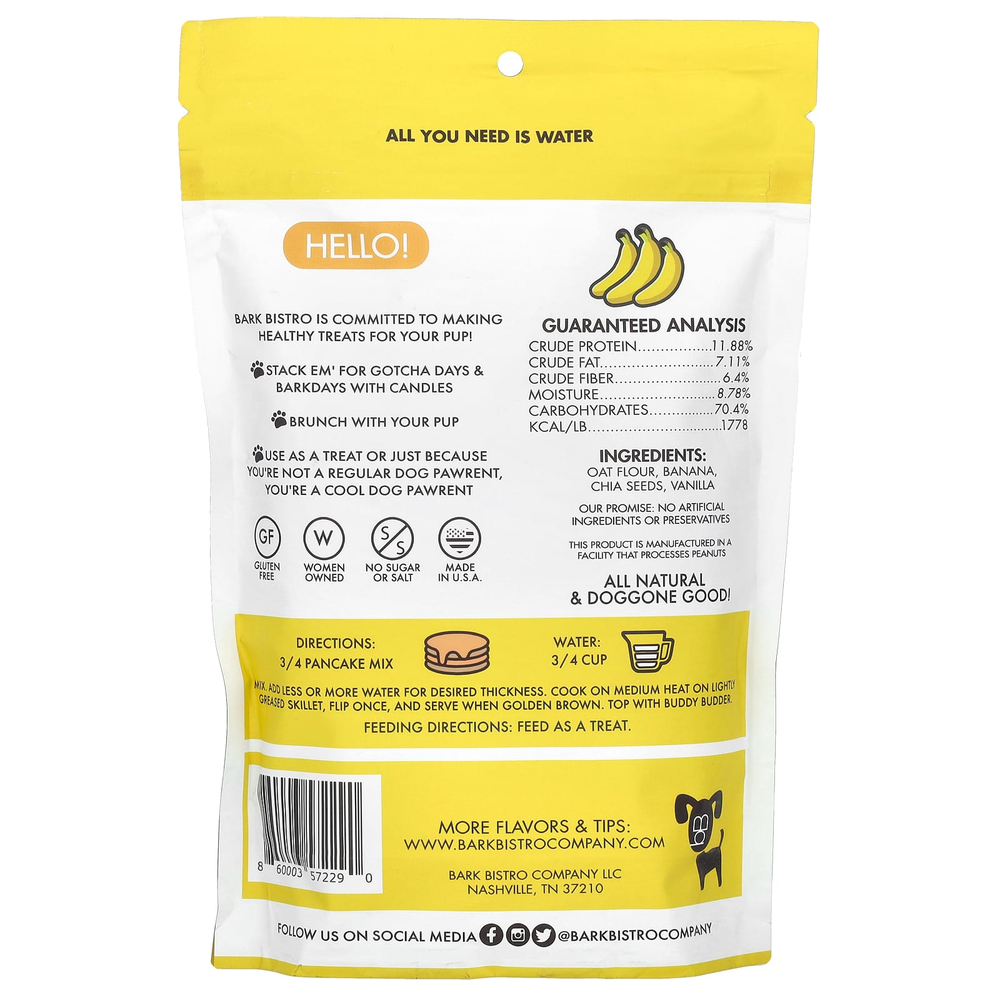 Bark Bistro, World's First Pooch блины, Barking Banana, 396 г (14 унций)